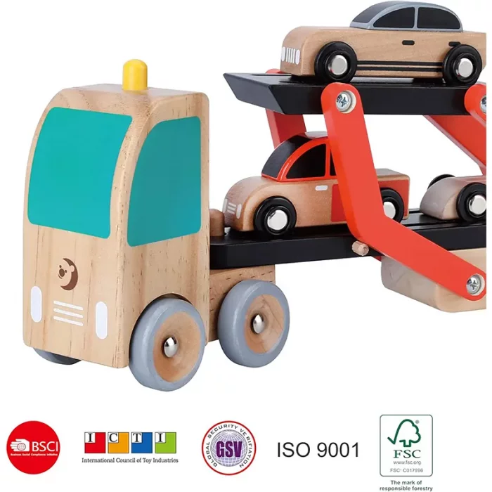 اسباب بازی کامیون حمل چوبی کلاسیک ورلد Classic World Wooden Car Transporter کد 53771