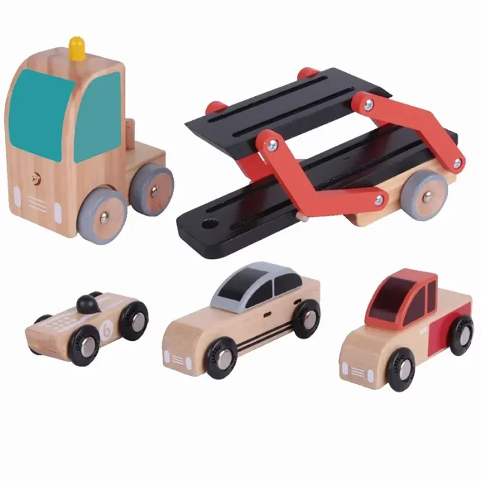 اسباب بازی کامیون حمل چوبی کلاسیک ورلد Classic World Wooden Car Transporter کد 53771