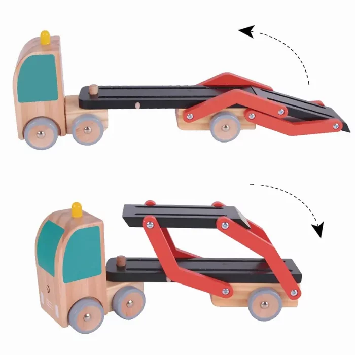 اسباب بازی کامیون حمل چوبی کلاسیک ورلد Classic World Wooden Car Transporter کد 53771