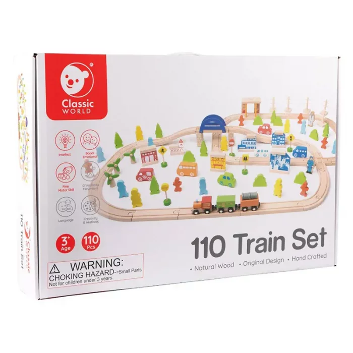 اسباب بازی چوبی ریل و قطار کلاسیک ورلد Train Set Classic World کد 4164