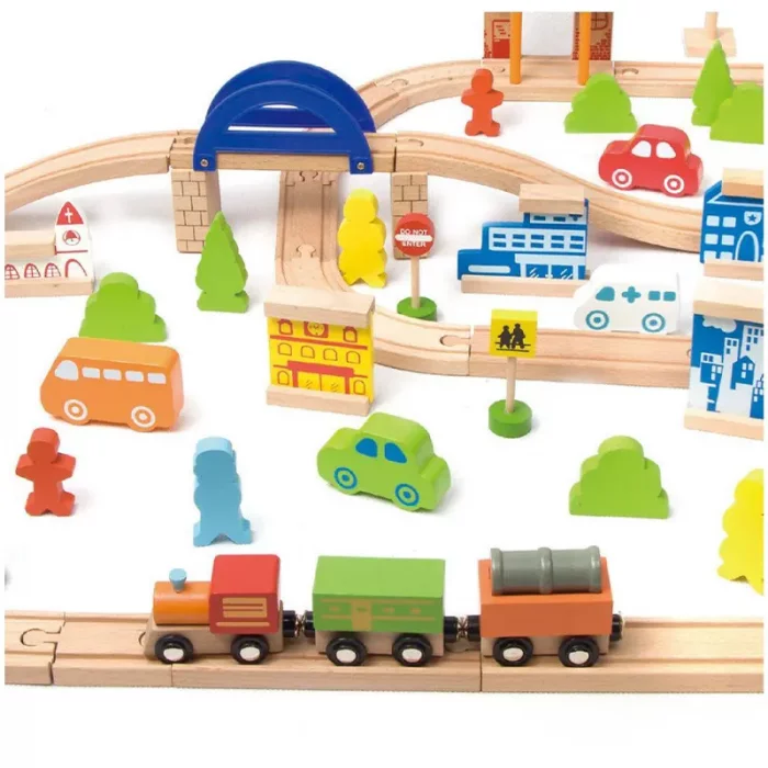 اسباب بازی چوبی ریل و قطار کلاسیک ورلد Train Set Classic World کد 4164