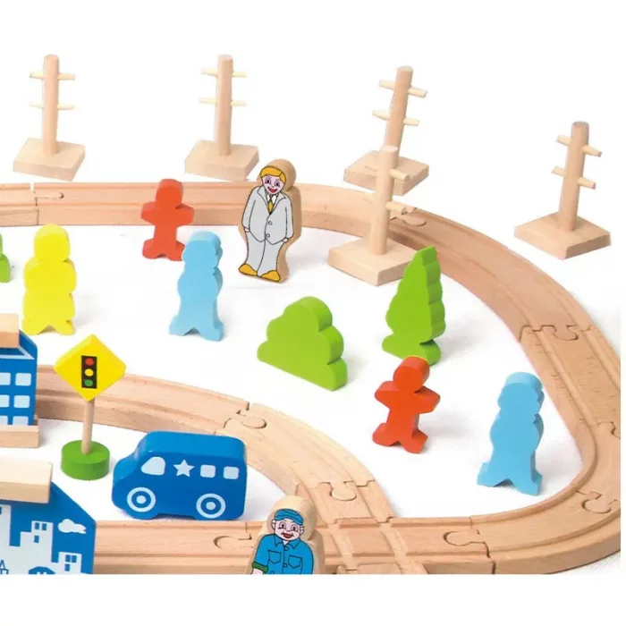 اسباب بازی چوبی ریل و قطار کلاسیک ورلد Train Set Classic World کد 4164