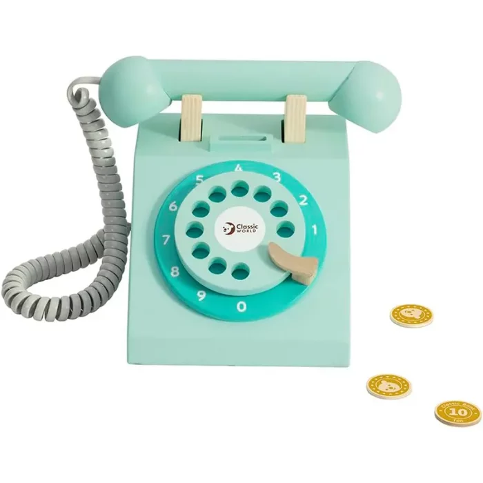 اسباب بازی تلفن چوبی کلاسیک ورلد Classic World Play Telephone کد 50551