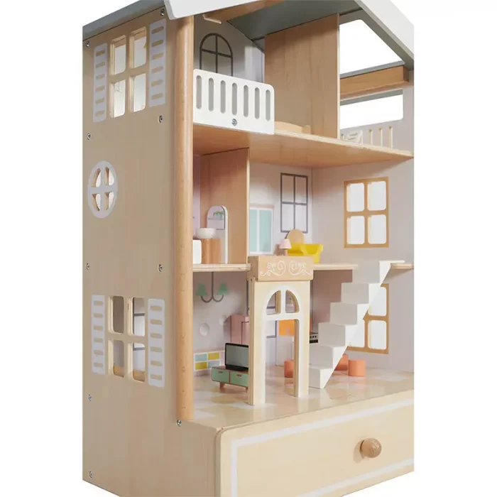 خانه عروسک چوبی کلاسیک ورلد Happy Villa Dollhouse Classic World کد 50552