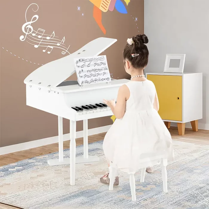 پیانو سفید چوبی کلاسیک ورلد Classic World Grand Piano White مدل 54273