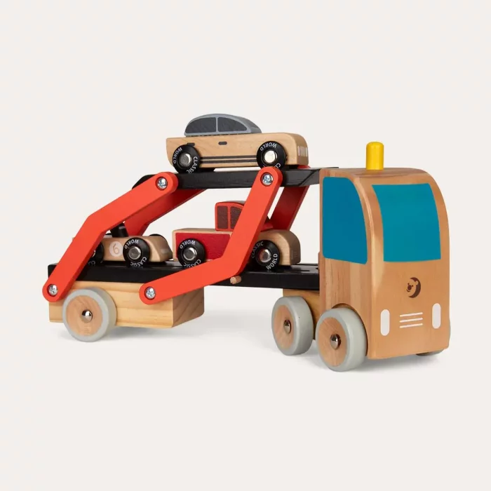 اسباب بازی کامیون حمل چوبی کلاسیک ورلد Classic World Wooden Car Transporter کد 53771