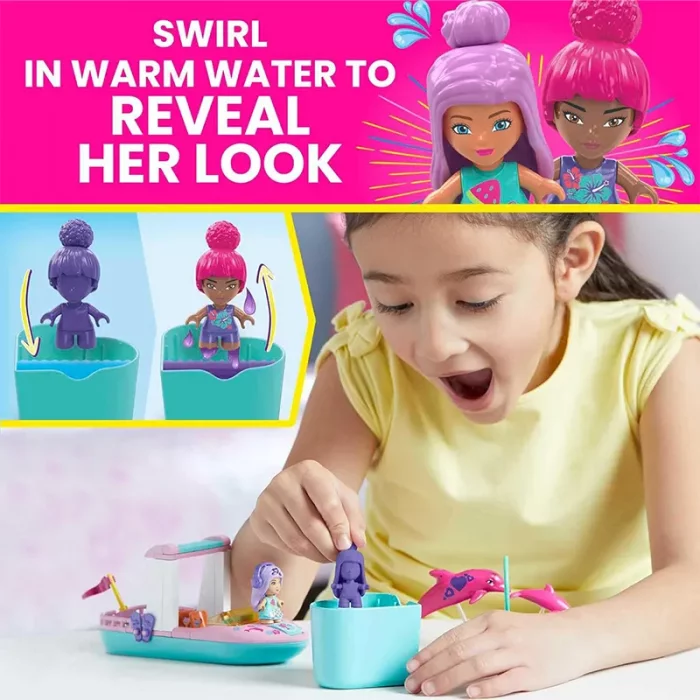 اسباب بازی لگو باربی 121 تکه مدل Barbie Color Reveal Dolphins کد HHW83