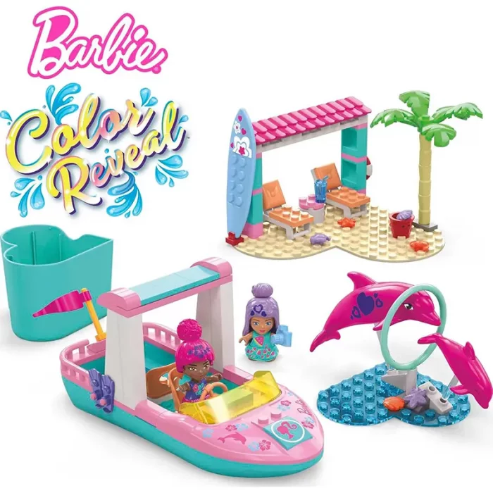 اسباب بازی لگو باربی 121 تکه مدل Barbie Color Reveal Dolphins کد HHW83