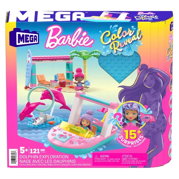 اسباب بازی لگو باربی 121 تکه مدل Barbie Color Reveal Dolphins کد HHW83