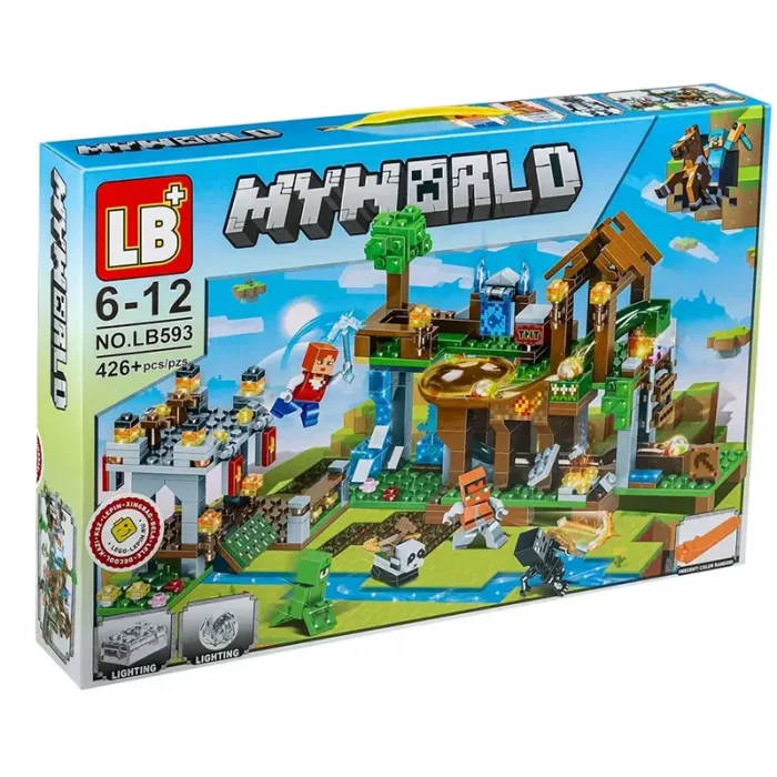 اسباب بازی لگو ماینکرافت 426 تکه چراغدار کد LB593