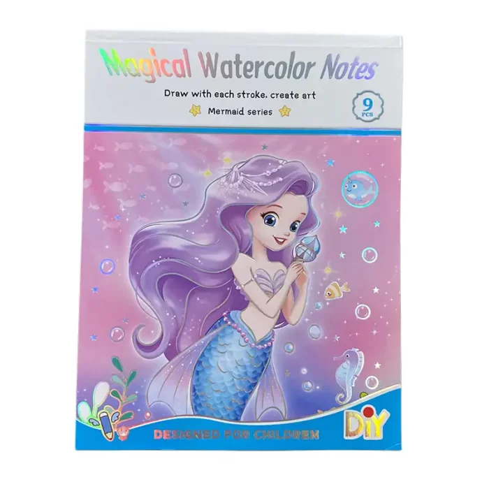 دفتر نقاشی آبرنگی طرح پری دریایی کد QSG008