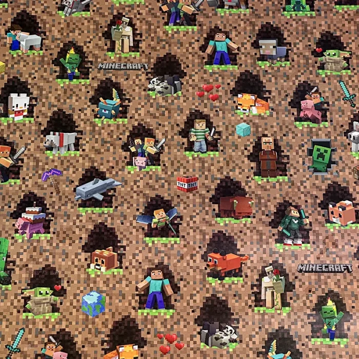 کاغذ کادو یک رو طرح  ماینکرفت  کد 2011401090