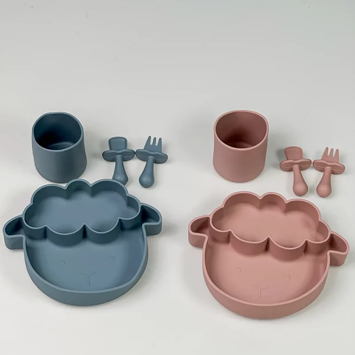 ست ظرف غذا کودک سیلیکونی مدل گوسفند کد M228