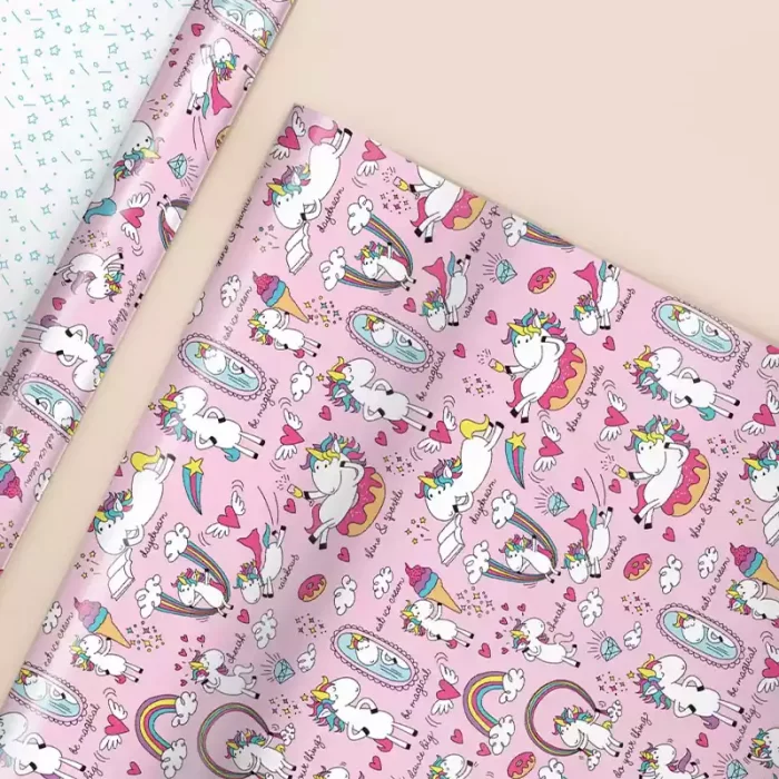 کاغذ کادو یک رو طرح یونیکورن کد 2011001171