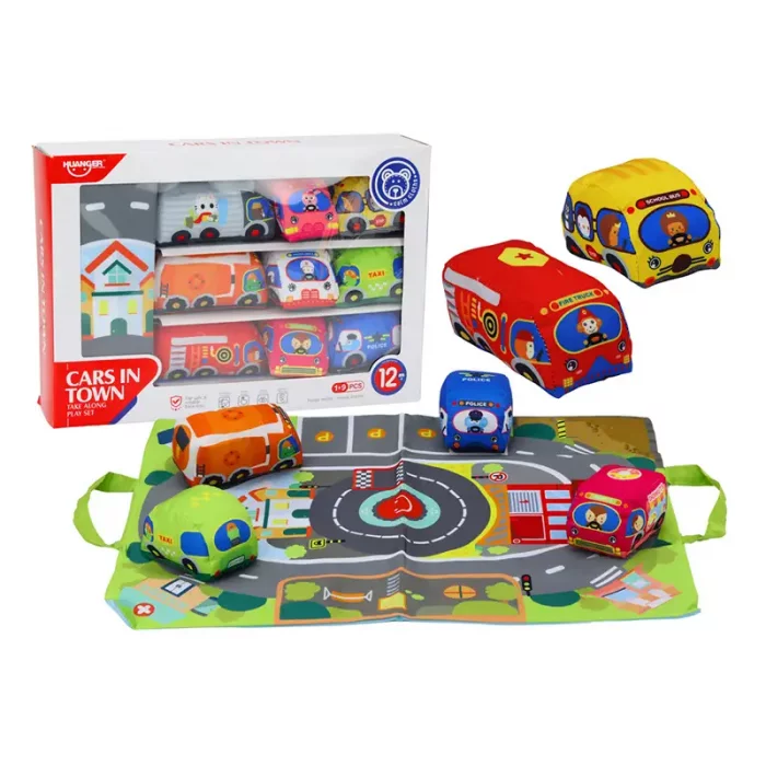 تشک بازی طرح خیابان با ماشین پارچه ای 9 عددی هانگر Huanger کد HE0244