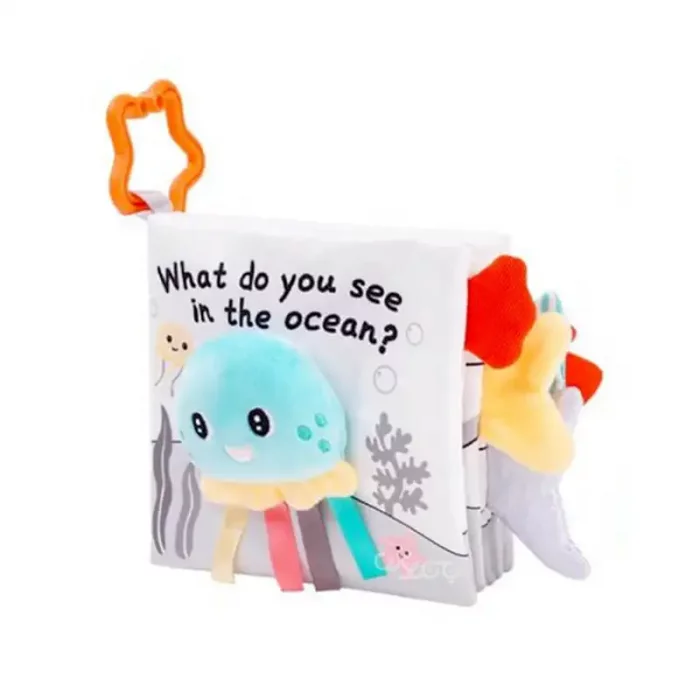 کتاب پارچه ای آموزشی سیاه و سفید مدل هشت پا کد 6142120