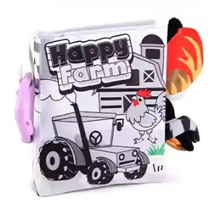 کتاب پارچه ای آموزشی سیاه و سفید طرح مزرعه کد 66537A1