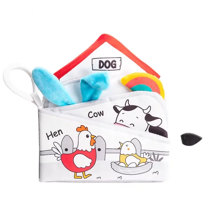 کتاب پارچه ای طوسی سفید مدل جوجه کد 6142165