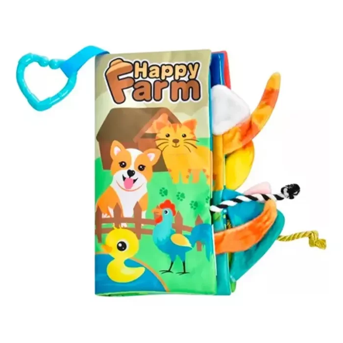 کتاب پارچه ای آموزشی جغجغه ای مدل حیوانات مزرعه کد 66531A4