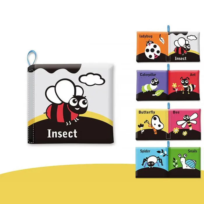 کتاب پارچه ای آموزشی سیاه و سفید مدل حشرات کد 6142108