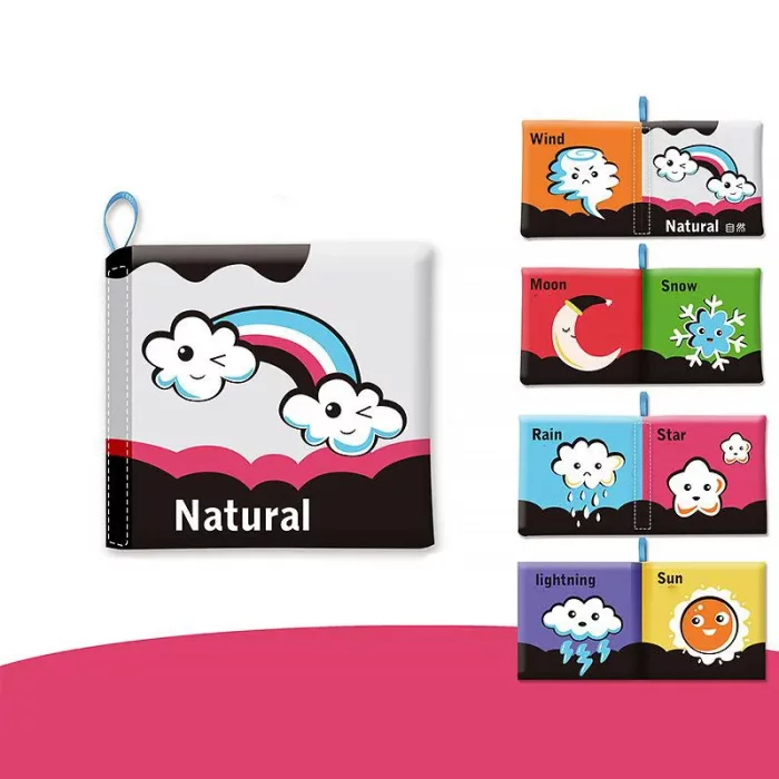 کتاب پارچه ای آموزشی سیاه و سفید مدل آب و هوا کد 6142110