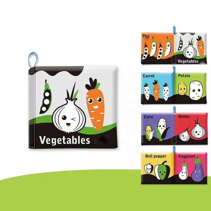 کتاب پارچه ای آموزشی سیاه و سفید مدل سبزیجات کد 6142109
