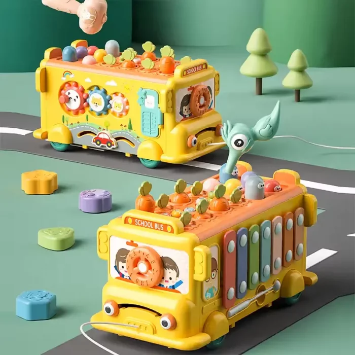 اسباب بازی مونته سوری و جاگذاری اتوبوس چند کاره کد YL221