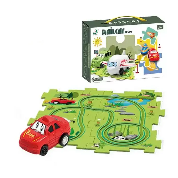 اسباب بازی ماشین ریلی پازلی مدل جنگل کد 1100B