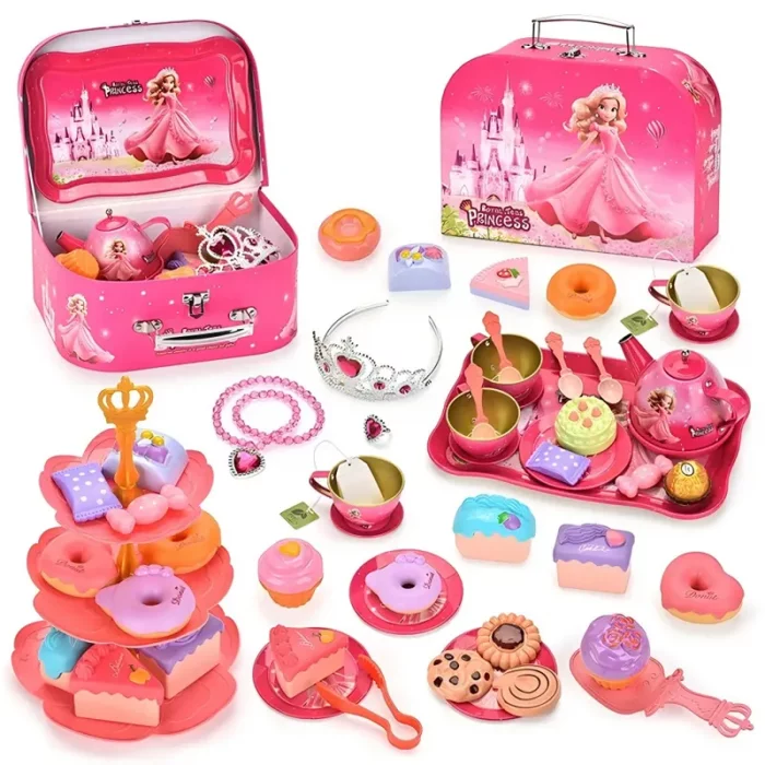 اسباب بازی ست عصرانه خوری فلزی کیفی طرح پرنسس کد 19335