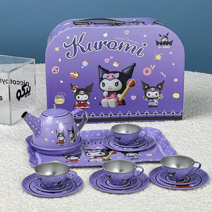 اسباب بازی ست چای خوری فلزی کیفی طرح کرومی کد 50966