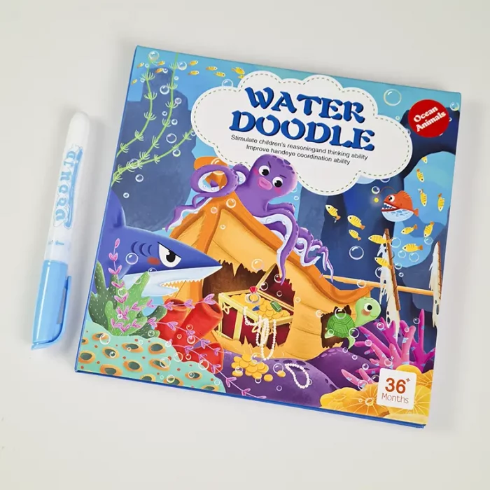 کتاب نقاشی با ماژیک جادویی و جاگذاری طرح حیوانات دریایی کد 6361198