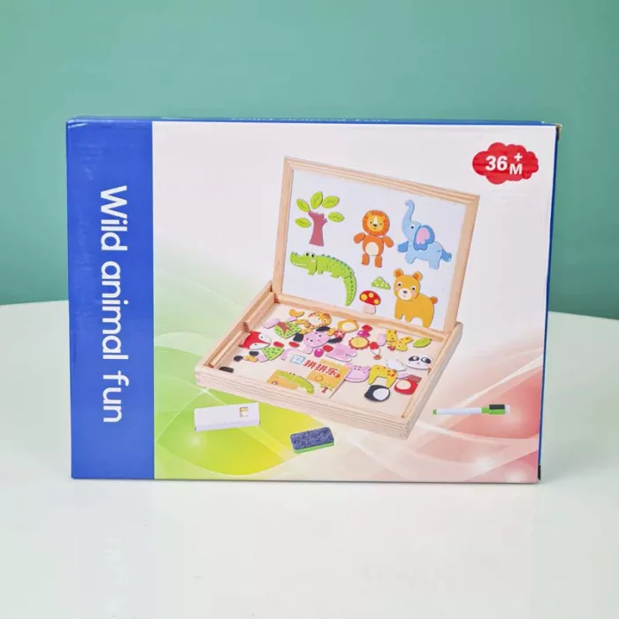 تخته سیاه و وایت برد دو طرفه مگنتی طرح حیوانات جنگل کد 6361757