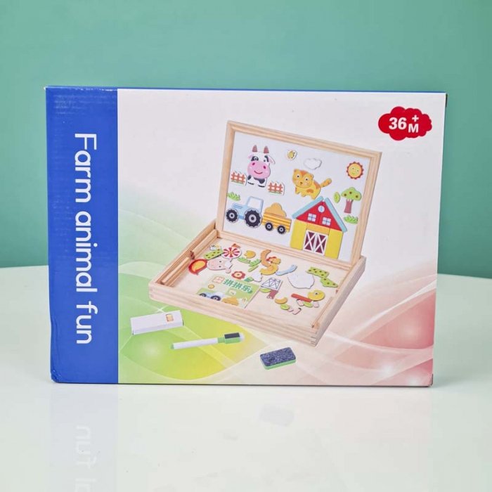 تخته سیاه و وایت برد دو طرفه مگنتی طرح حیوانات مزرعه کد 6361754