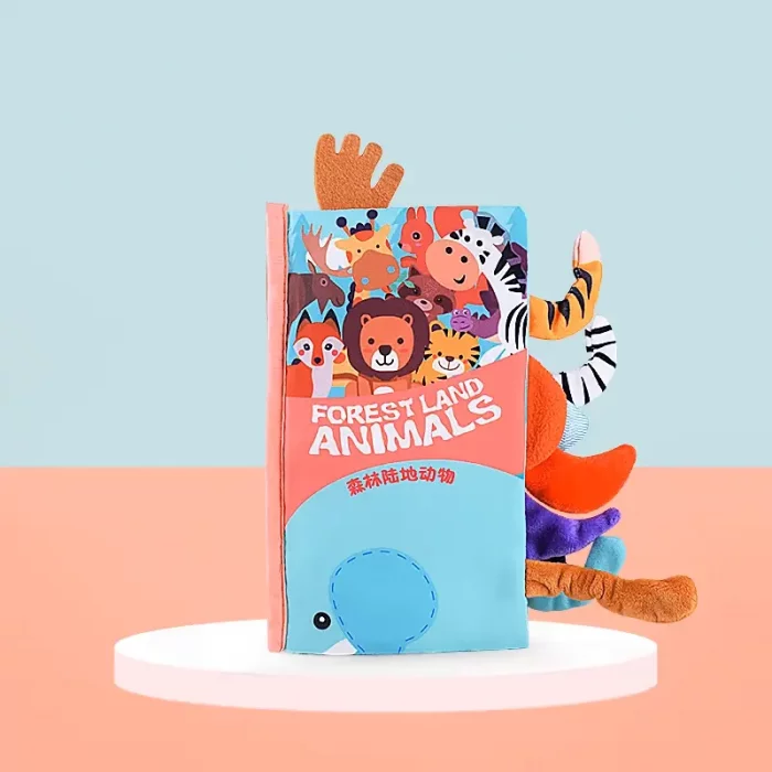 کتاب پارچه ای آموزش دم حیوانات جنگل جغجغه ای کد 6434737