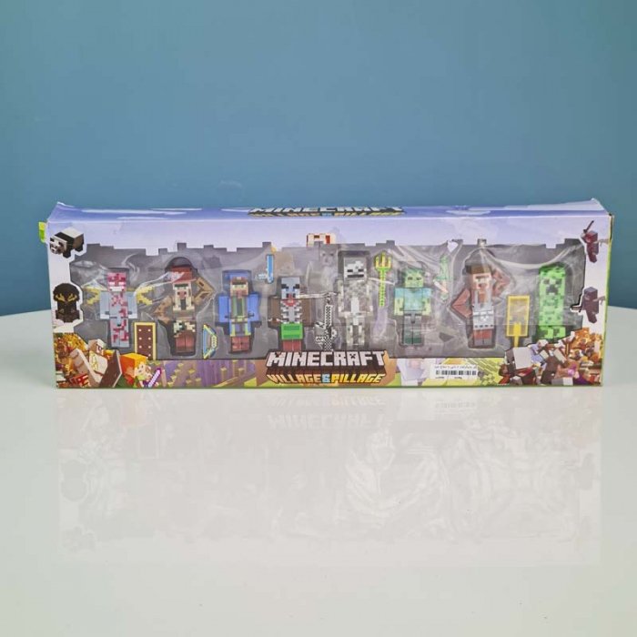 مینی فیگور 8 عددی ماینکرفت با سلاح MINECRAFT کد P/19745/A