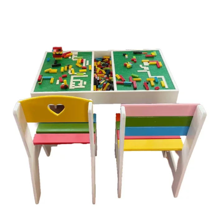 اسباب بازی چوبی مدل میز لگو بازی کد 6460406