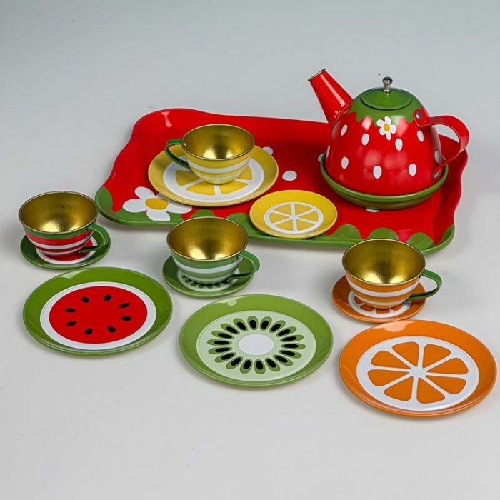 اسباب بازی ست چای خوری فلزی طرح میوه کد 2020A
