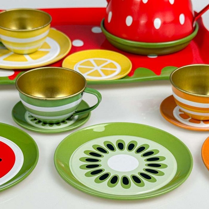 اسباب بازی ست چای خوری فلزی طرح میوه کد 2020A