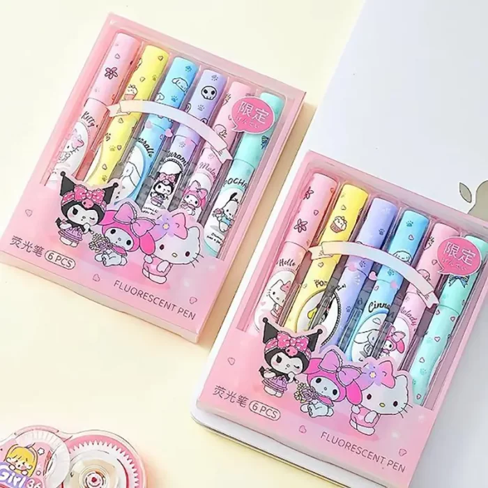 هایلایتر 6 عددی فانتزی طرح کرومی کد 3316