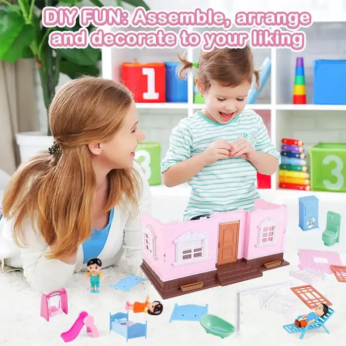 اسباب بازی ساختنی خانه عروسکی 2 طبقه کد KB9935