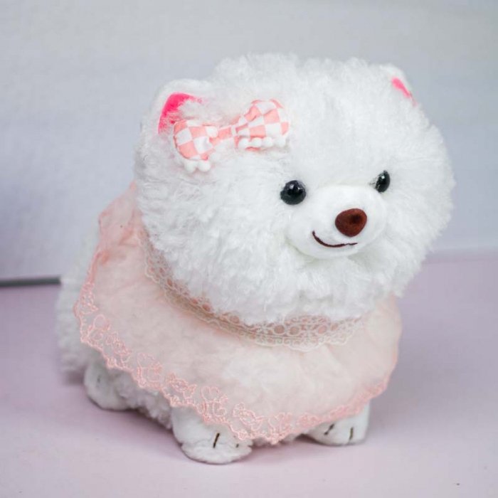 عروسک پولیشی سگ پامرانین سفید سایز کوچک کد 3288196