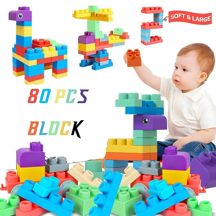 اسباب بازی آجره  نرم 80 تکه کد 5604