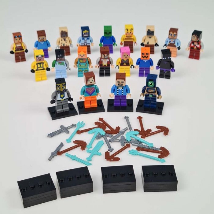 مینی فیگور 20 عددی ماینکرفت با سلاح MINECRAFT کد 2611