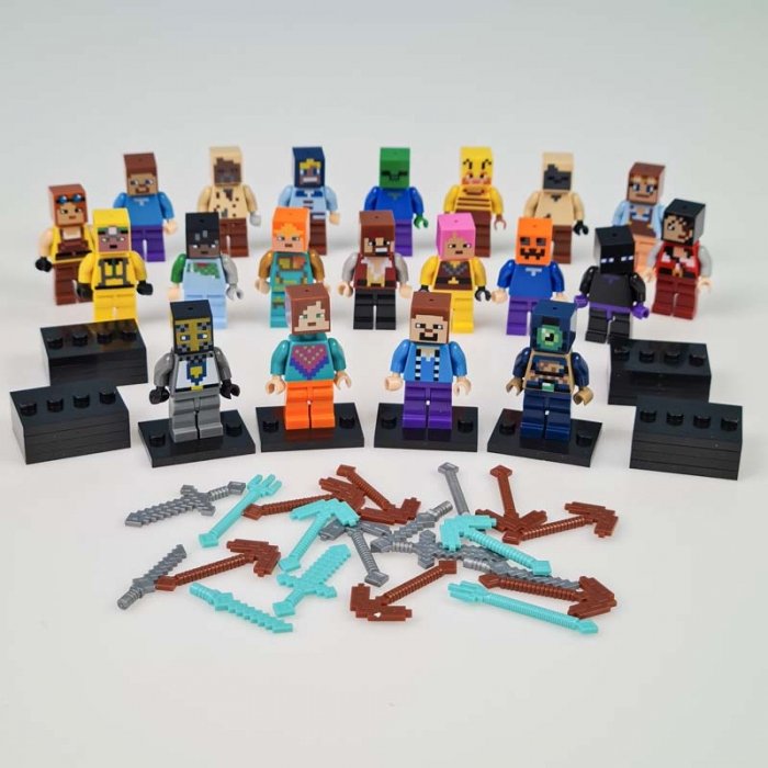 مینی فیگور 20 عددی ماینکرفت با سلاح MINECRAFT کد 2611