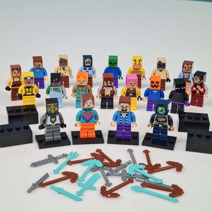مینی فیگور 20 عددی ماینکرفت با سلاح MINECRAFT کد 2611