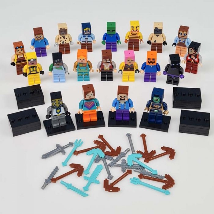 مینی فیگور 20 عددی ماینکرفت با سلاح MINECRAFT کد 2611