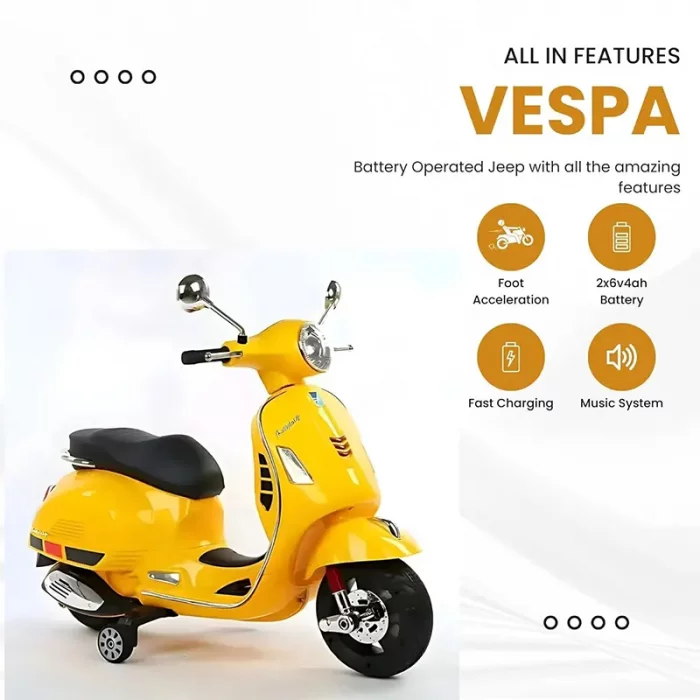 موتور شارژی وسپا رنگ زرد کد P/5640/ZA