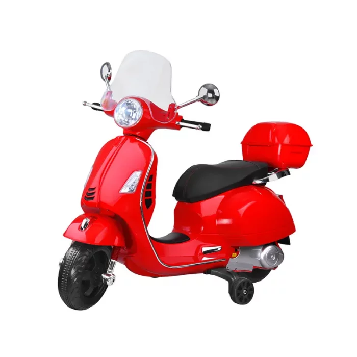 موتور شارژی وسپا رنگ قرمز با جلو پنجره و صندوق کد 6532582