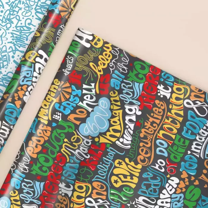 کاغذ کادو یک رو طرح نوشته کد 2011001178