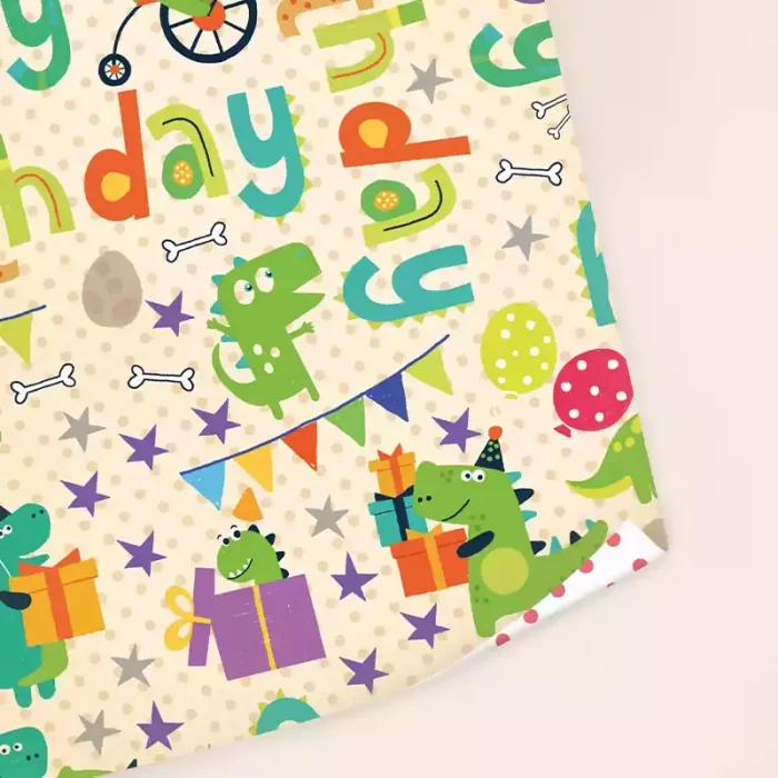 کاغذ کادو یک رو طرح دایناسور کد 2011001179